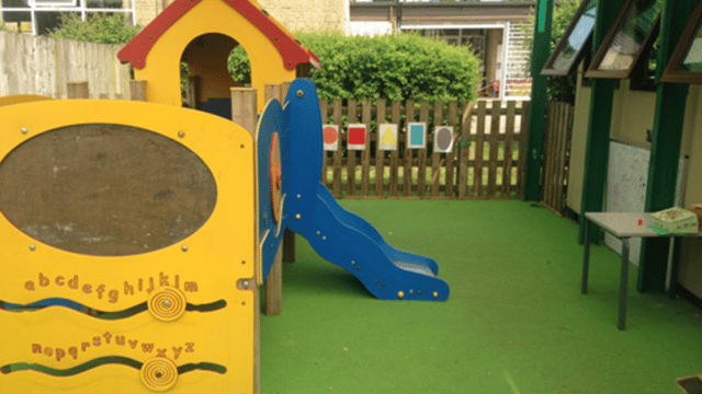 Pre School playground area built onto a grass looking material